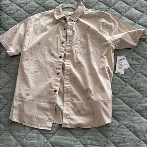 Hurley Men's Beige Short Sleeve Shirt
